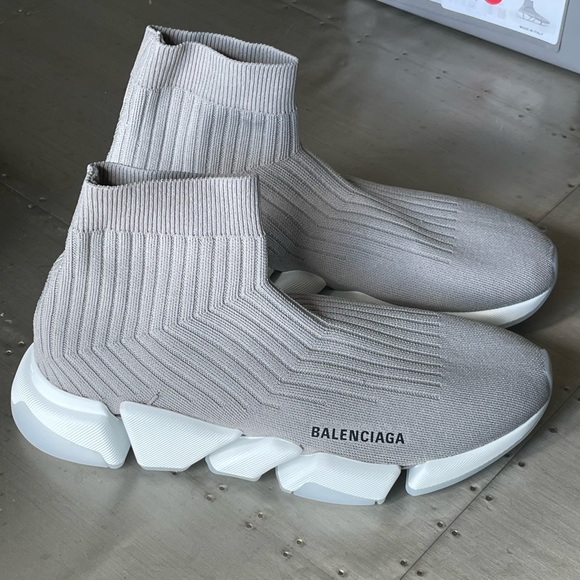 New balenciaga sock sneakers trainers flats gray white sz 42 - Picture 1 of 11